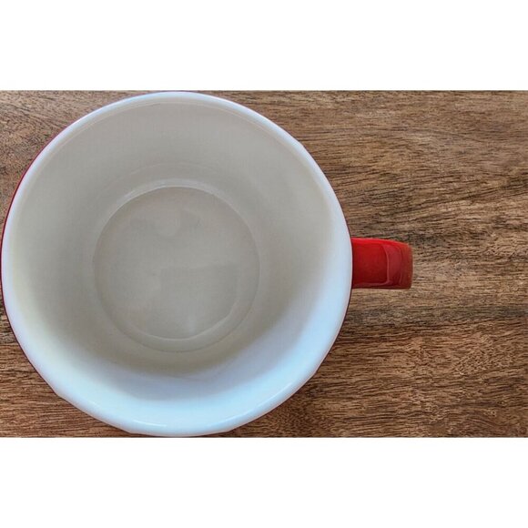 2012 Starbucks Bone China Red Christmas Holiday Coffee Mug | Gold Ornaments - Picture 3 of 4